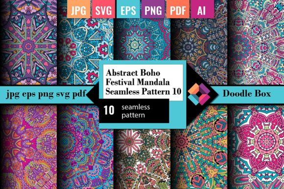 Boho Festive Mandala Seamless Pattern 10