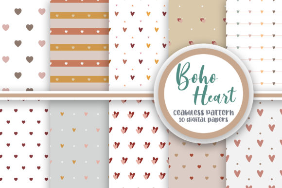 Boho Heart Seamless Pattern: A Versatile Digital Asset for Creative Projects