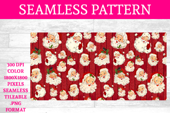 Bring Timeless Cheer to Your Designs with the Christmas Vintage Santa Seamless Pattern