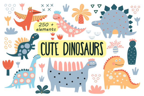 Cute Dinosaurs Collection: Sweet, Versatile Design Resources for Children’s Products