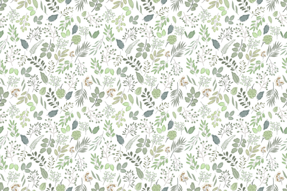 Hand Drawn Botanical Greenery Pattern