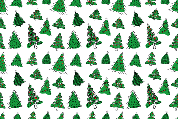Hand Drawn Pattern Christmas Tree