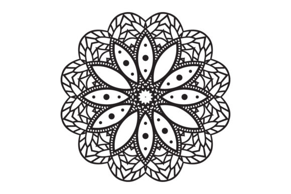 Mandala with Black and White Patterns