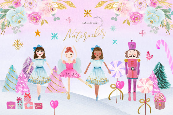 Pink Nutcracker Ballet Clipart: Versatile, High-Quality Digital Art for Creators