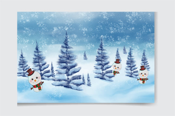 Watercolor Christmas Forest Background: A Versatile Design for Every Holiday Need